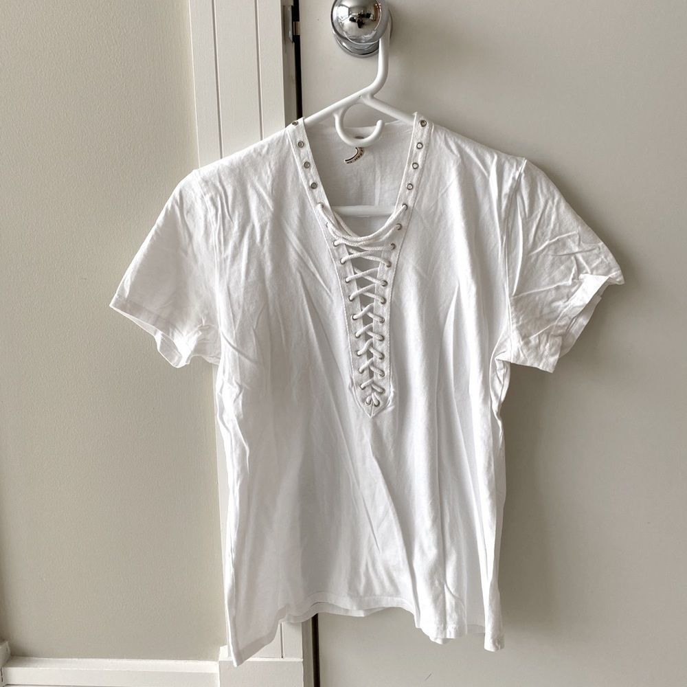 LF Lace Up Emma & Sam White Tee